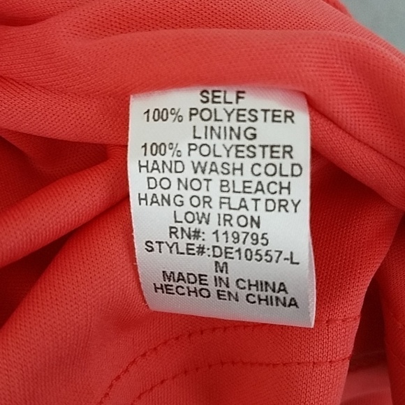 𝅺lulu's coral strappy together dress sz medium mini - Picture 6 of 7